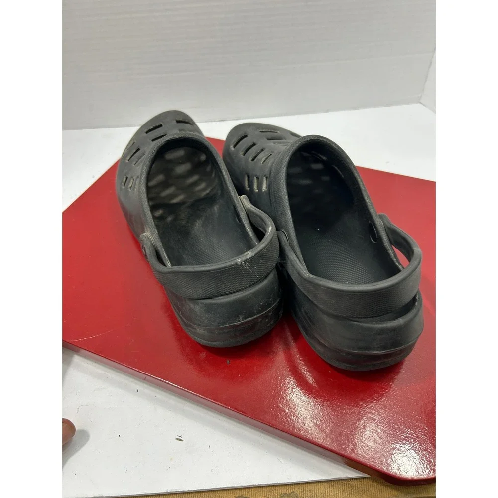 Airwalk Perforated Clog Shoes M9 W11 Black Slip On Heel Strap Gorpcore Utility